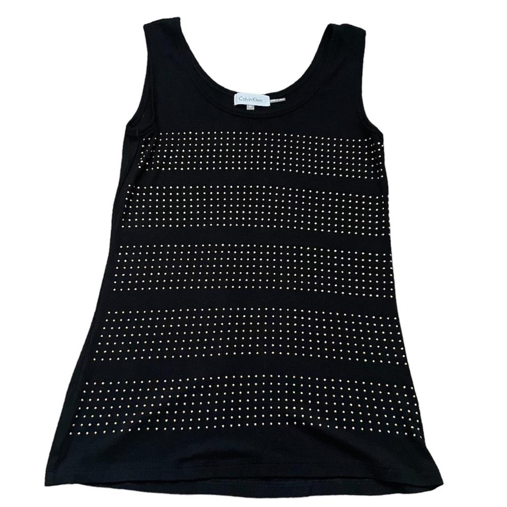 Calvin Klein Bedazzled Gem Beaded Tank Top (size M)